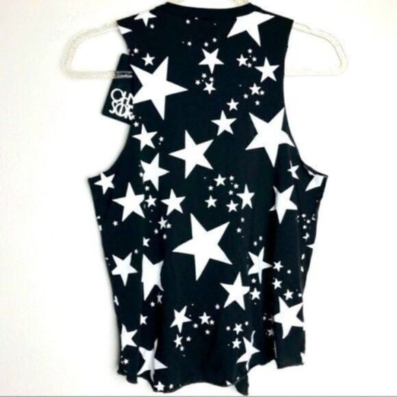 Chaser Black Sleeveless top stars Front tie S BoxK - Picture 5 of 6